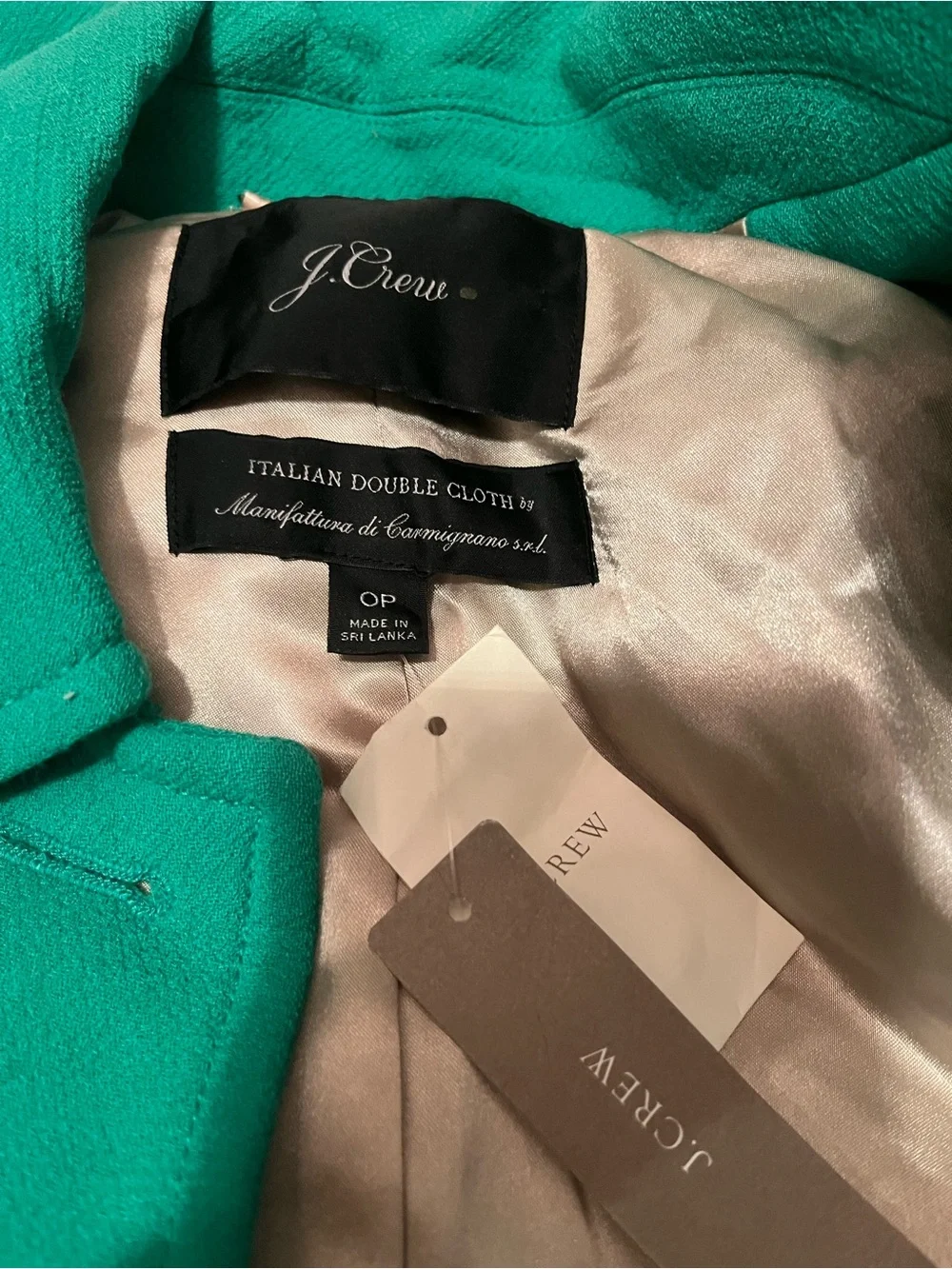 NWT J.Crew size 0P Lady day coat Wool Blend in green